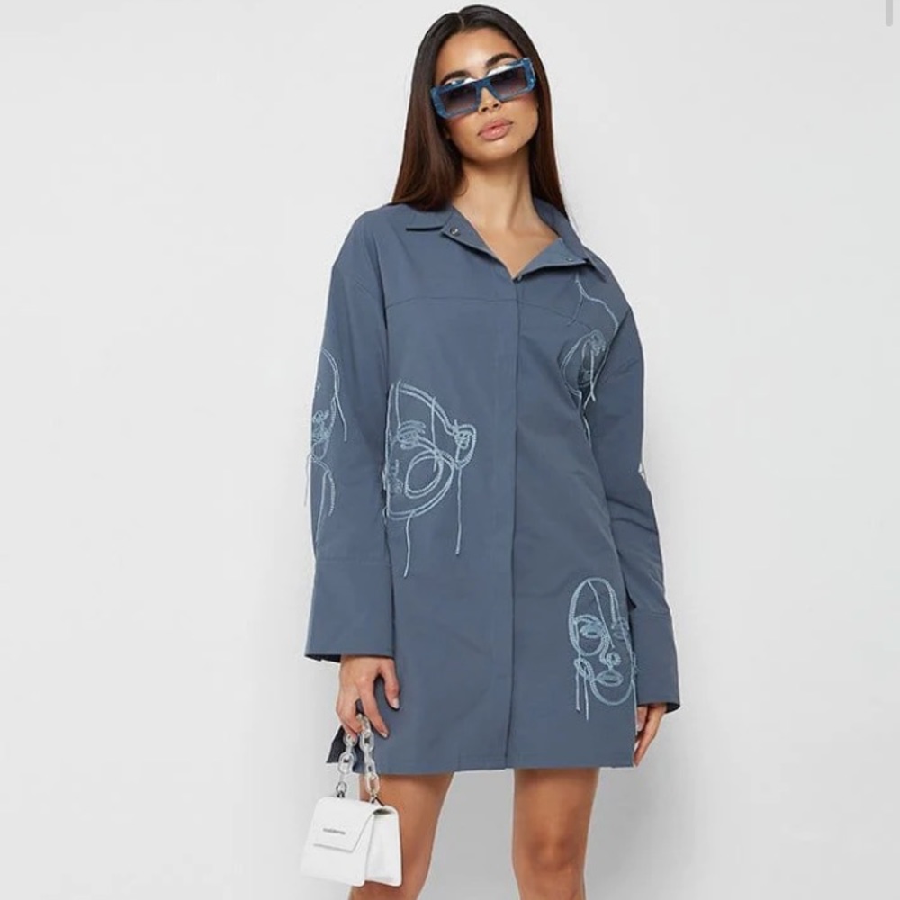 Line Art Shirt Dress